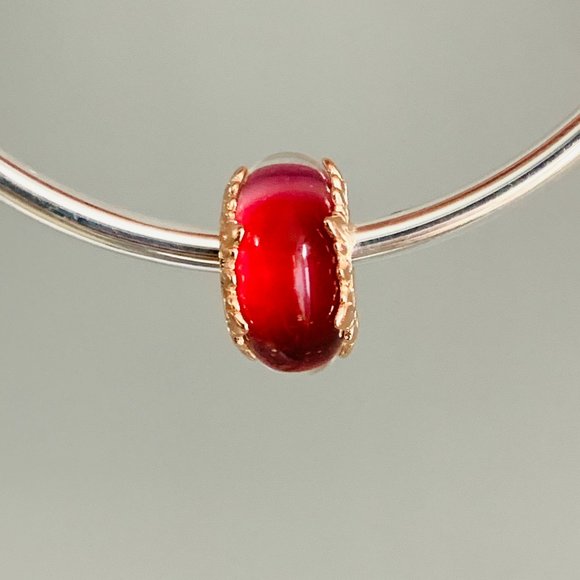 Pandora Pink Murano Glass & Leaves Charm 788244 - Picture 6 of 7